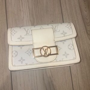 White L V monogram wallet